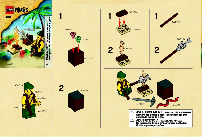 Page 1 de la notice Manuel utilisateur Lego Pirates 8397