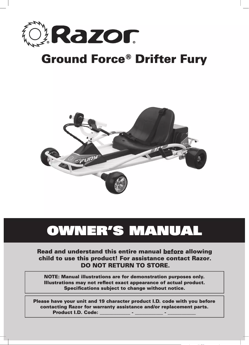 Page 1 de la notice Manuel utilisateur Razor Ground Force