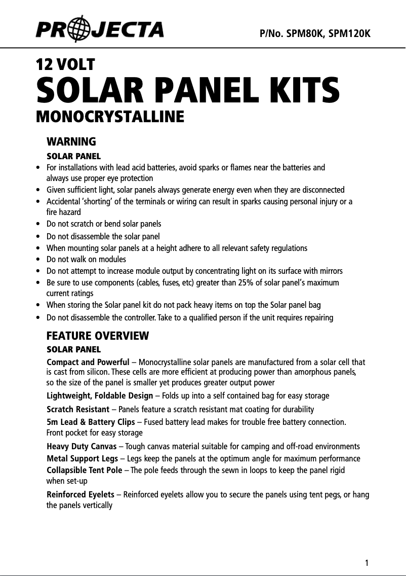 Image de la première page du manuel de l'appareil SPM80K