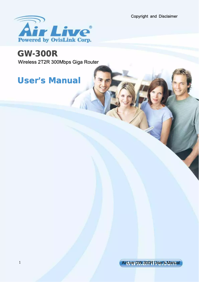 Image de la première page du manuel de l'appareil GW-300R