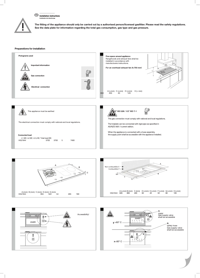 Page n°1 - Guide d'installation Asko HIG1944MD