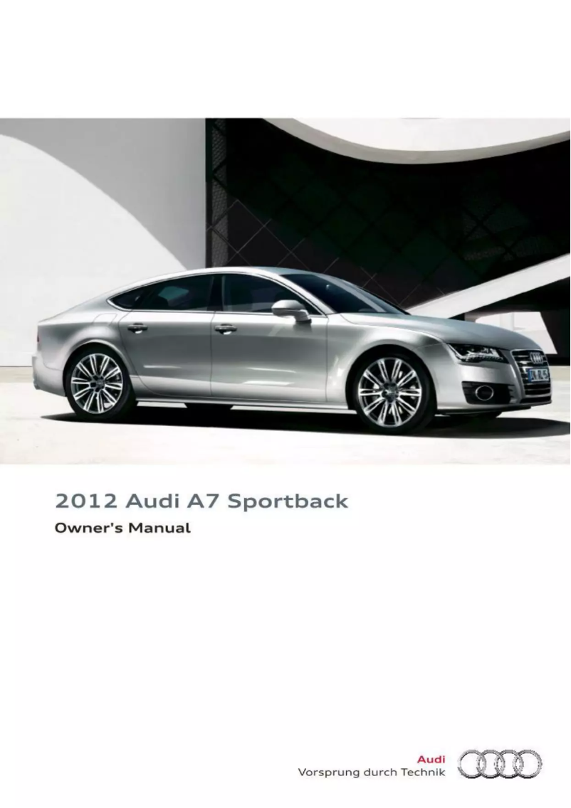 Page 1 de la notice Manuel utilisateur Audi A7 Sportback (2012)