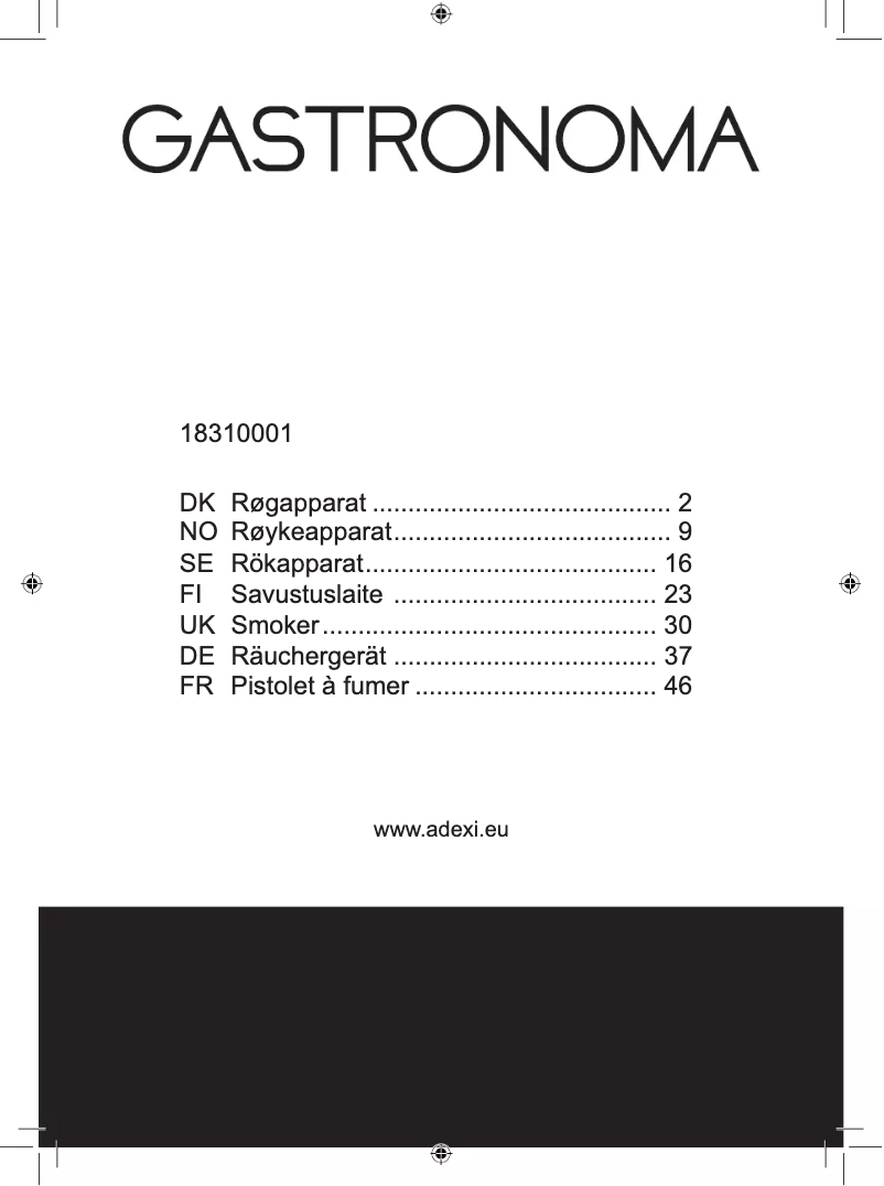 Página 1 del manual Manual de usuario Gastronoma 18310001