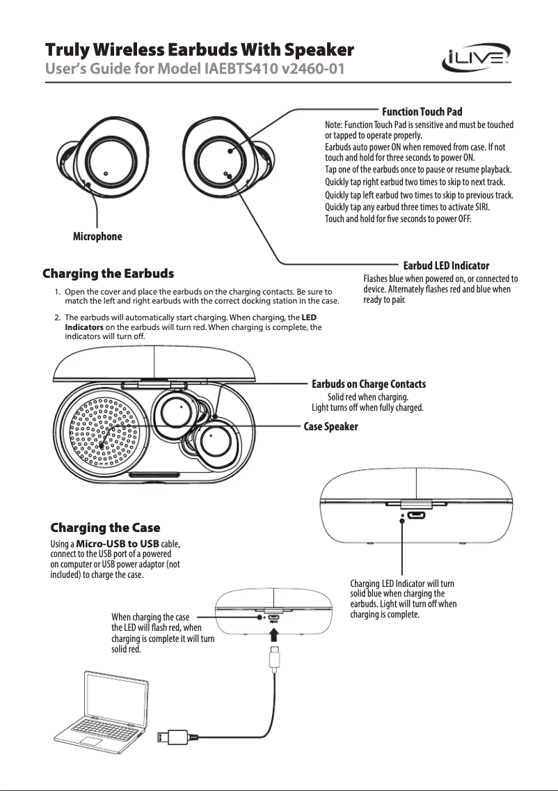 Page 1 de la notice Manuel utilisateur iLive IAEBTS410
