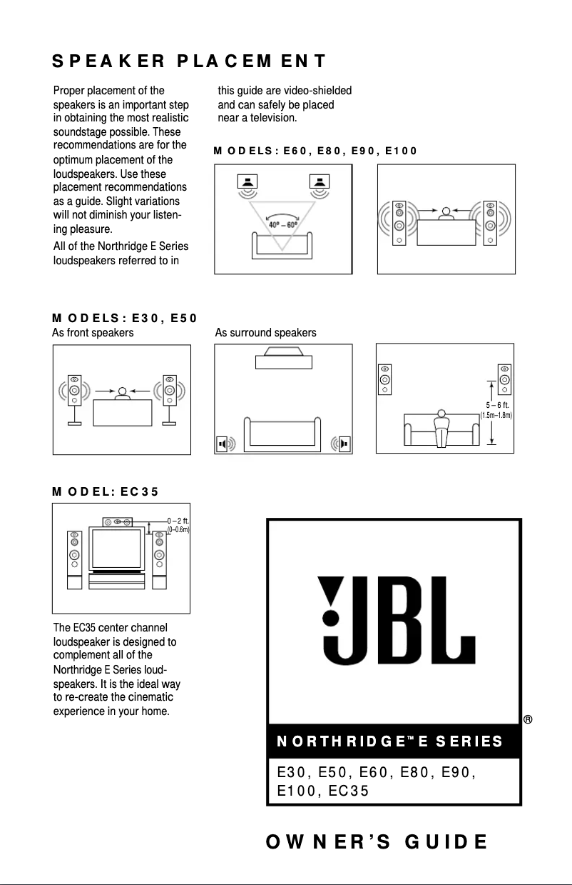 Page 1 de la notice Manuel utilisateur JBL Northridge E50