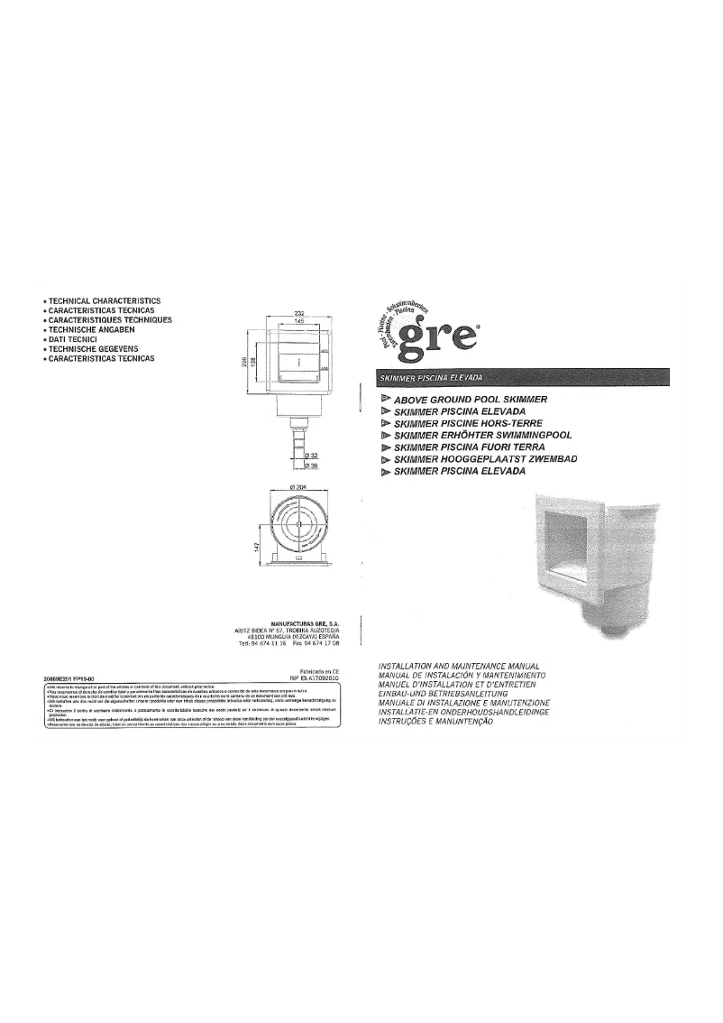 Page 1 de la notice Manuel utilisateur Gre AR100