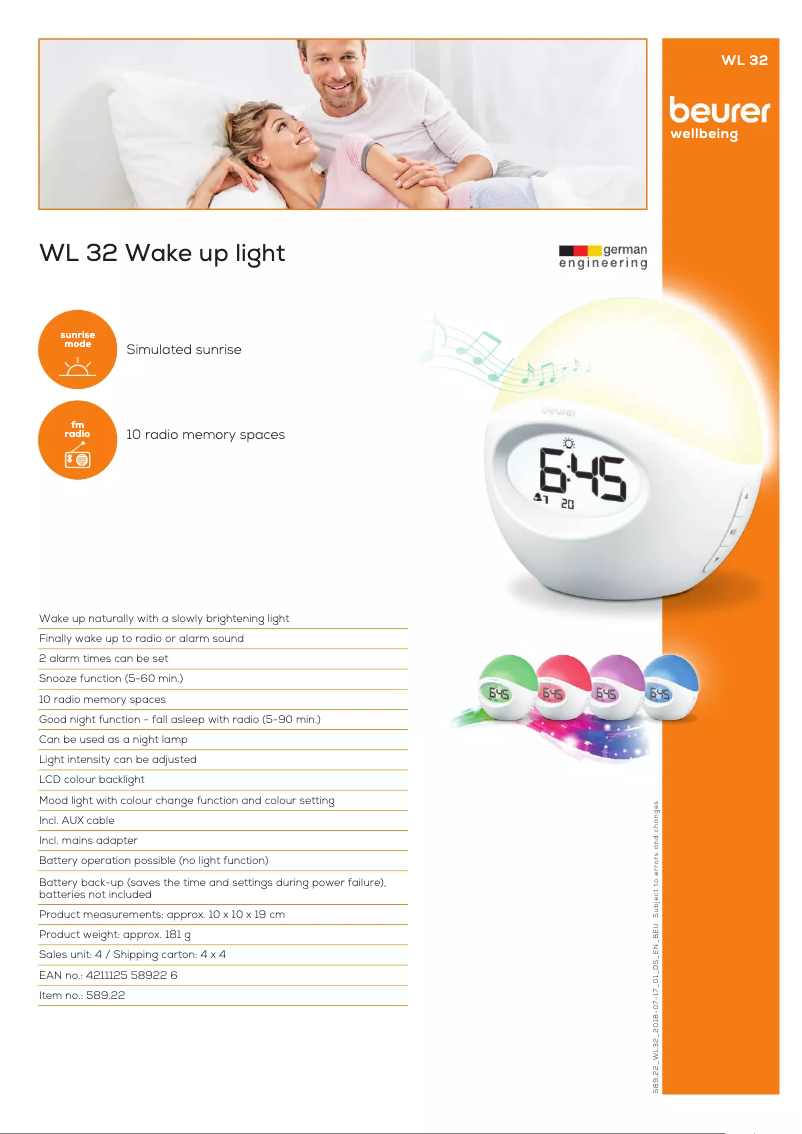 Page n°1 - Fiche technique Beurer WL 32