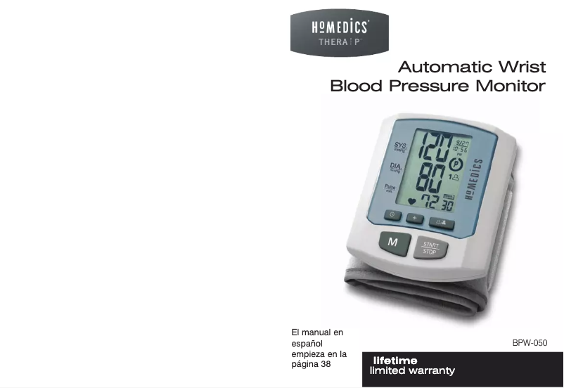 Página 1 del manual Manual de usuario Homedics BPW-050