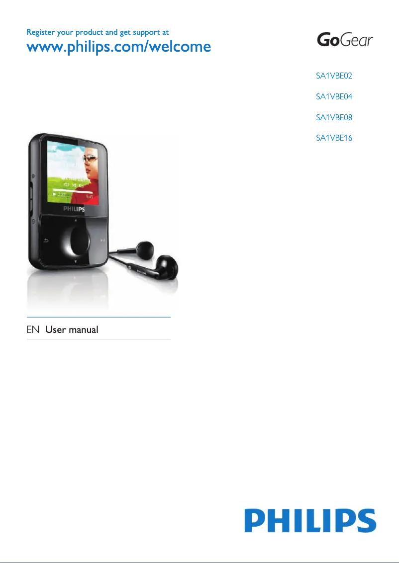 Page n°1 - Manuel utilisateur Philips GoGear SA1VBE02