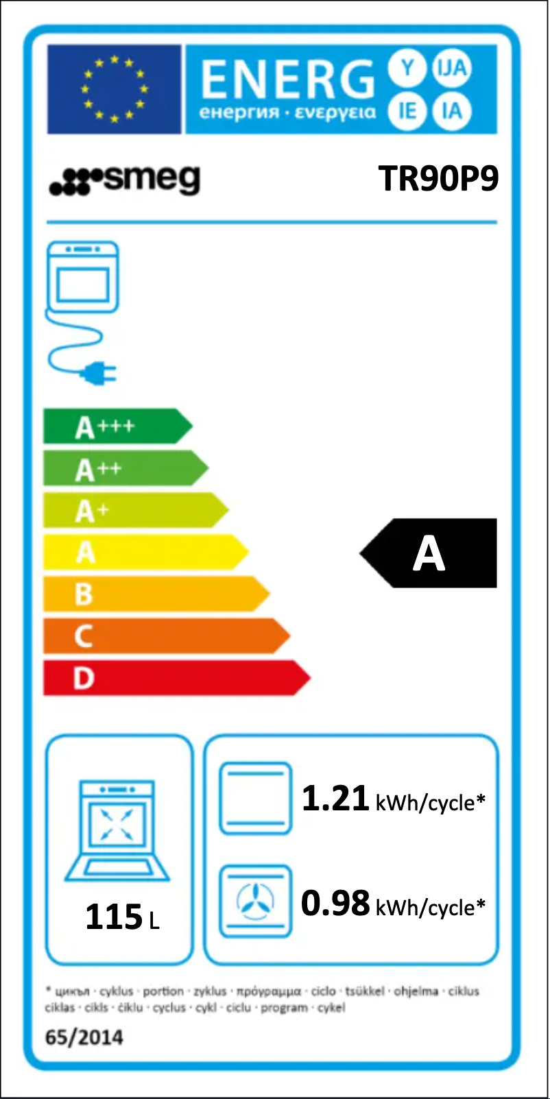 Page n°1 - Label énergétique Smeg TR90P9