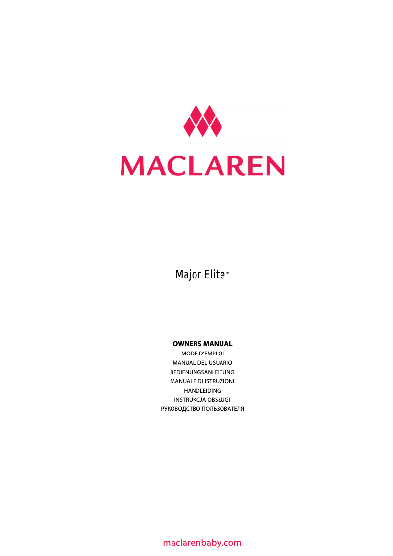 Image de la première page du manuel de l'appareil Major Elite