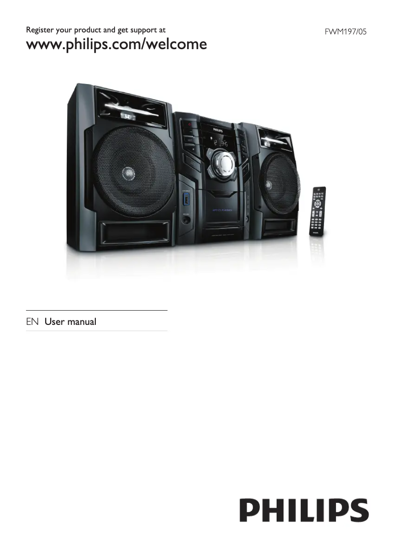Image de la première page du manuel de l'appareil FWM197 Mini Hi-Fi System