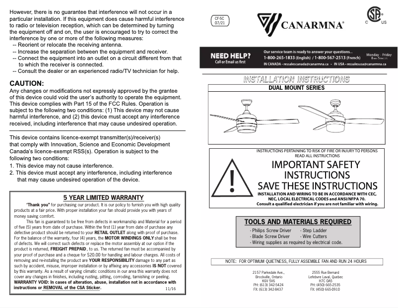 Image de la première page du manuel de l'appareil Calibre XV