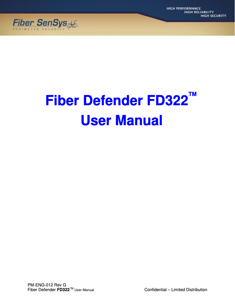 Page 1 de la notice Manuel utilisateur Optex FD322