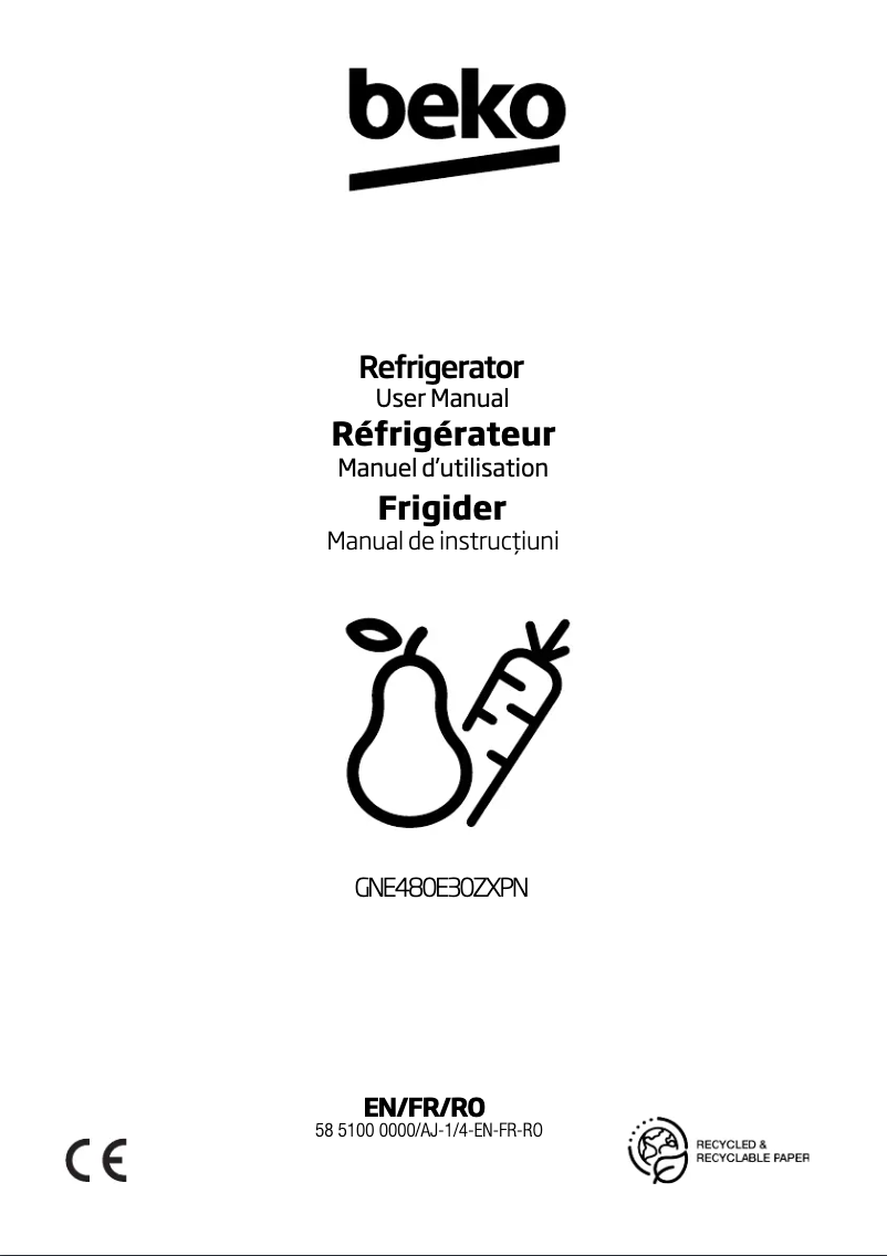 Image de la première page du manuel de l'appareil GNE480E30ZXPN