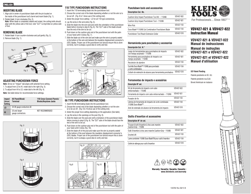 Page 1 de la notice Manuel utilisateur Klein Tools VDV427-821