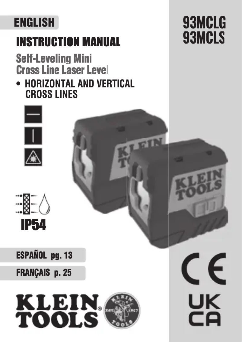 Página 1 del manual Manual de usuario Klein Tools 93MCLG