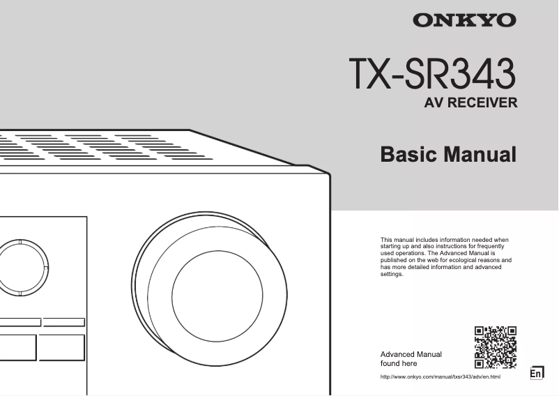 Página 1 del manual Manual de usuario Onkyo TX-SR343