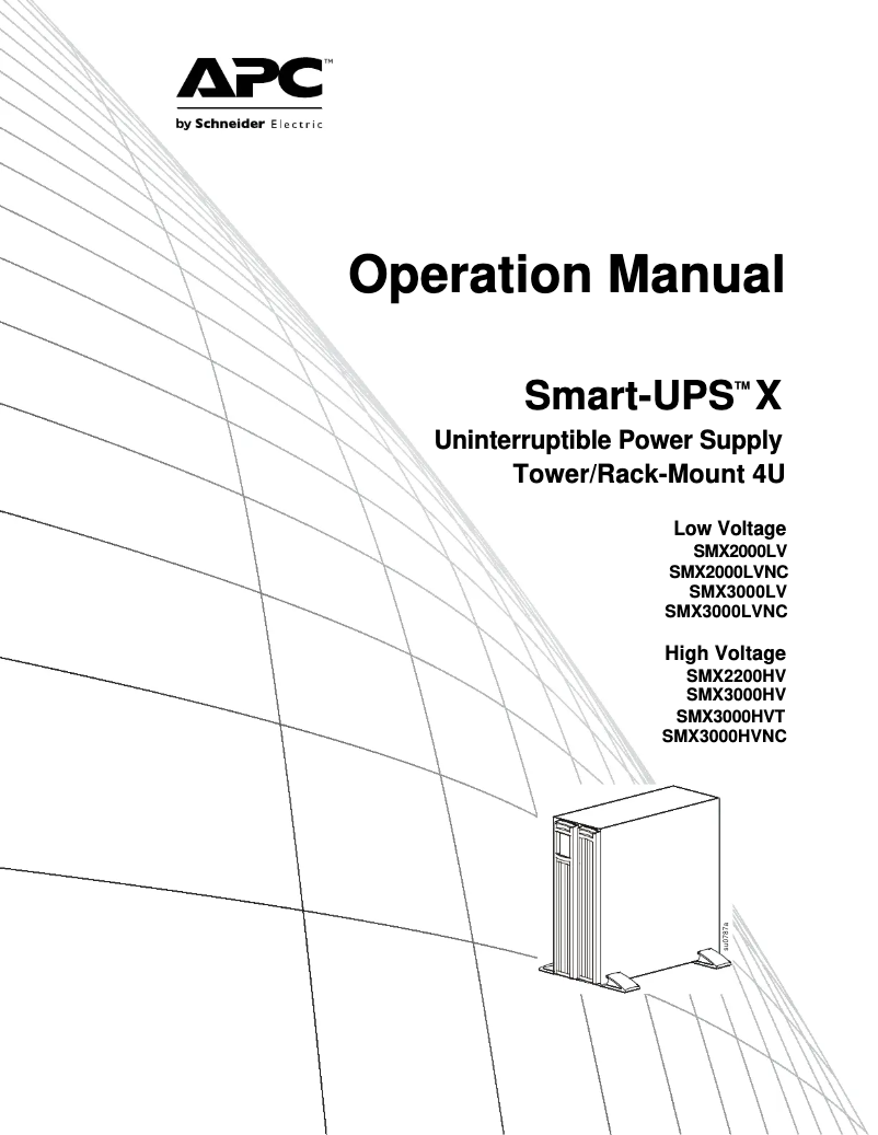 Page 1 de la notice Manuel utilisateur APC SMX3000HV-BNDL