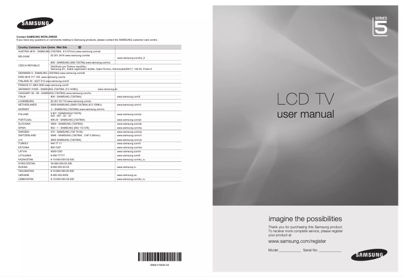 Image de la première page du manuel de l'appareil LE40B553M3W