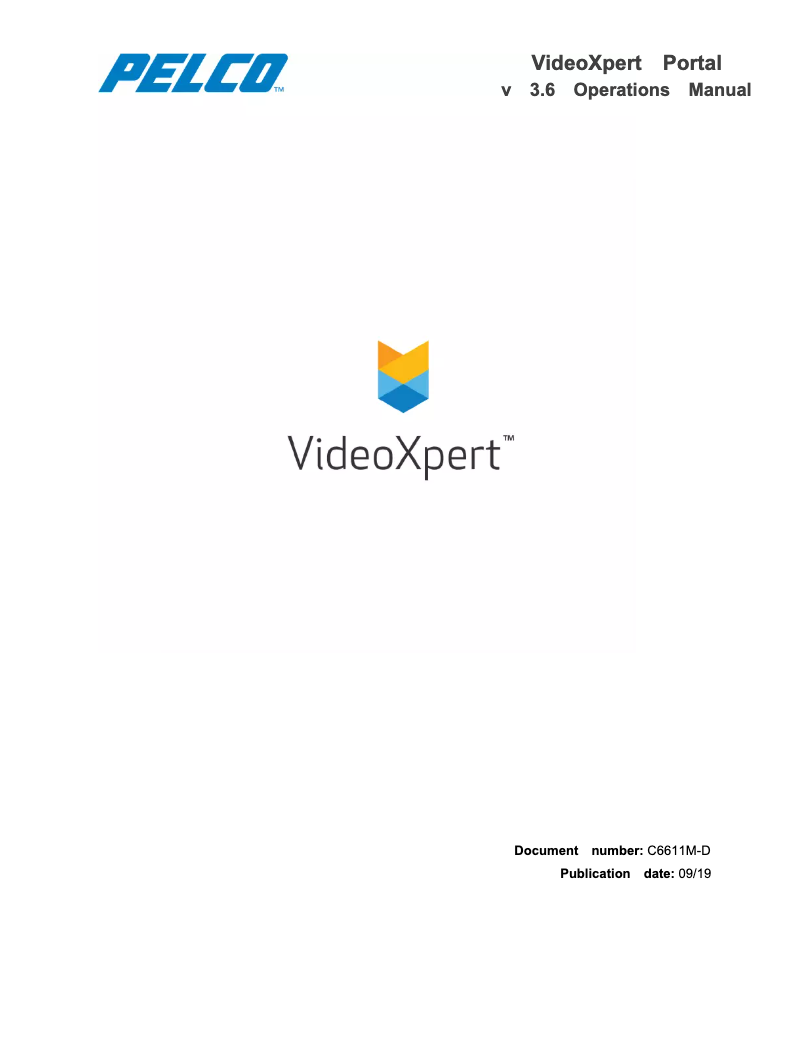 Page n°1 - Manuel utilisateur Pelco VideoXpert VXP-F2-20-J-S