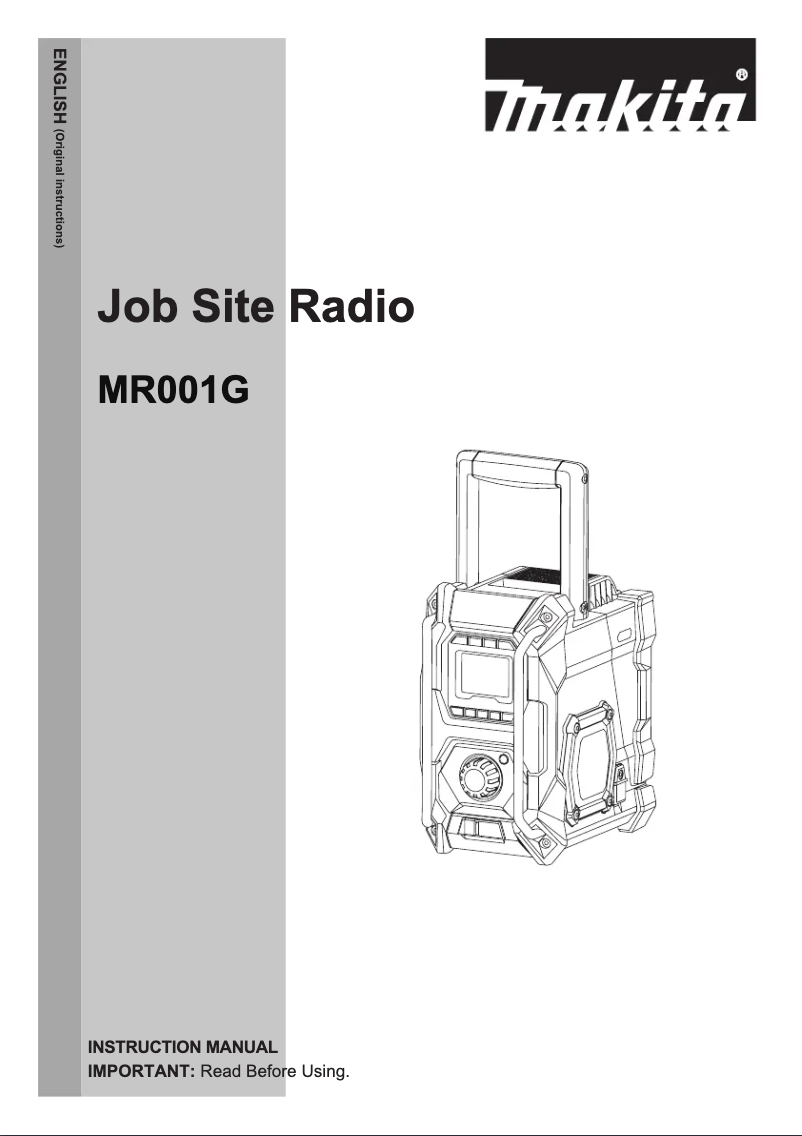 Page n°1 - Manuel utilisateur Makita MR001GZ01