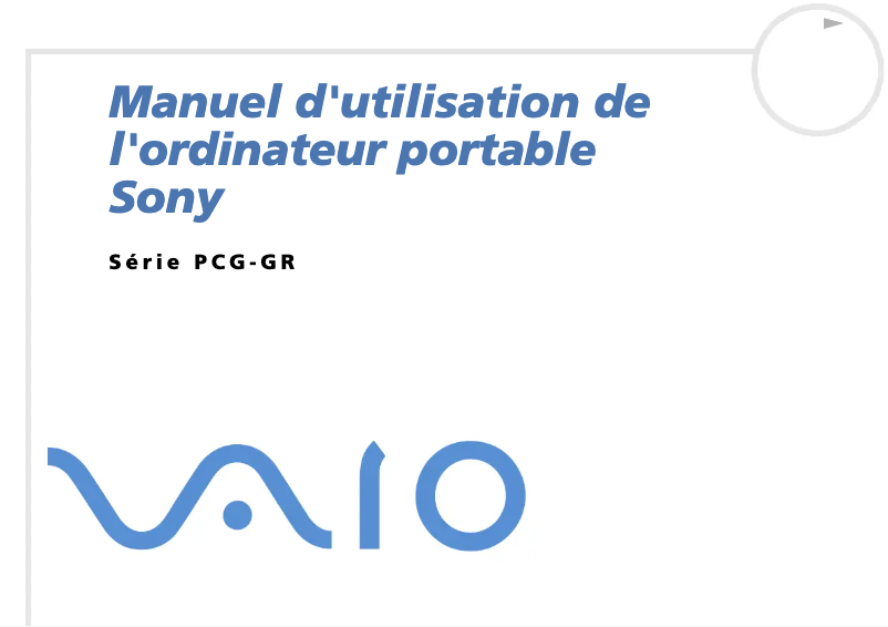 Image de la première page du manuel de l'appareil Vaio PCG-GR114MK
