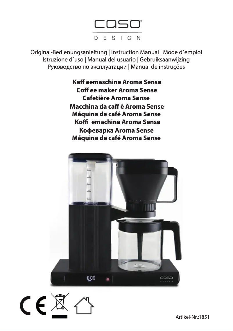 Page n°1 - Manuel utilisateur Caso Aroma Sense 1851