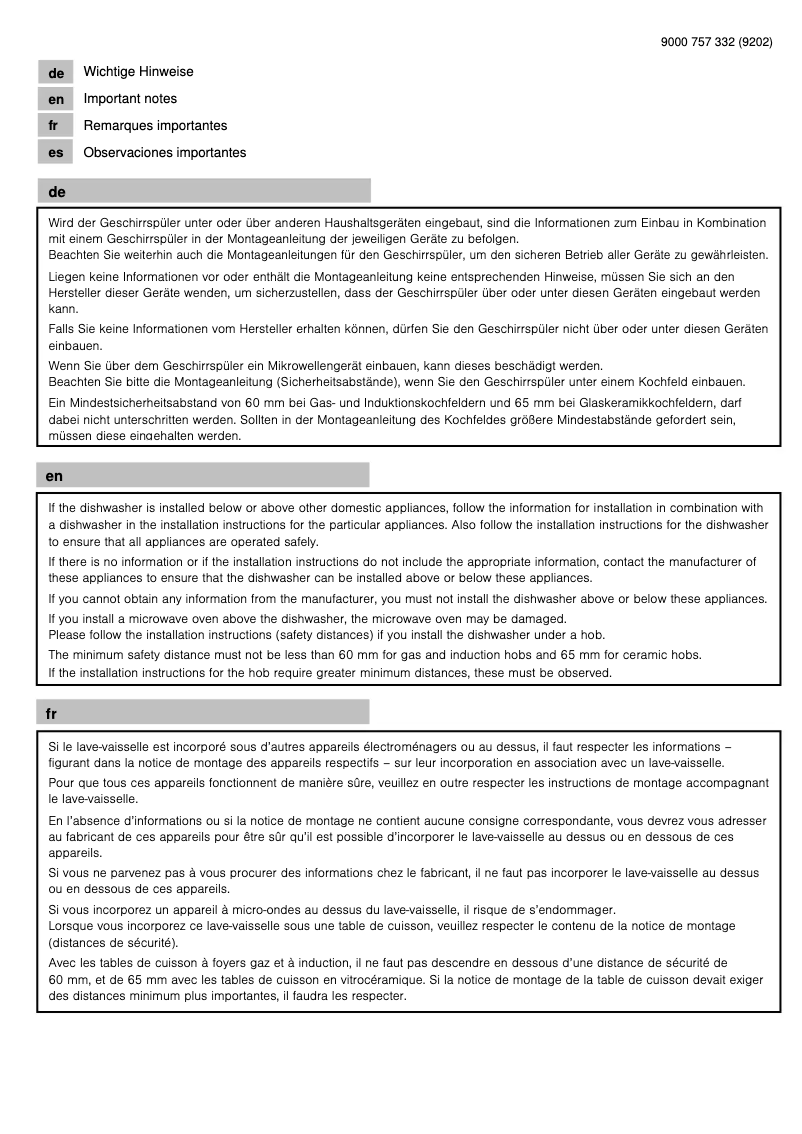Page 1 de la notice Guide d'installation Siemens SK76M540EU