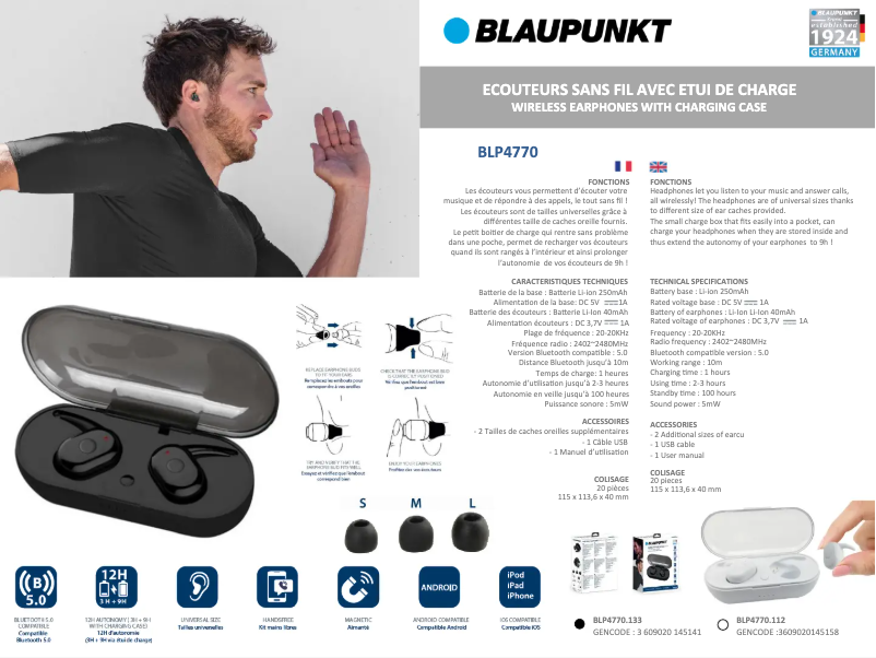 Page n°1 - Manuel utilisateur Blaupunkt BLP4770