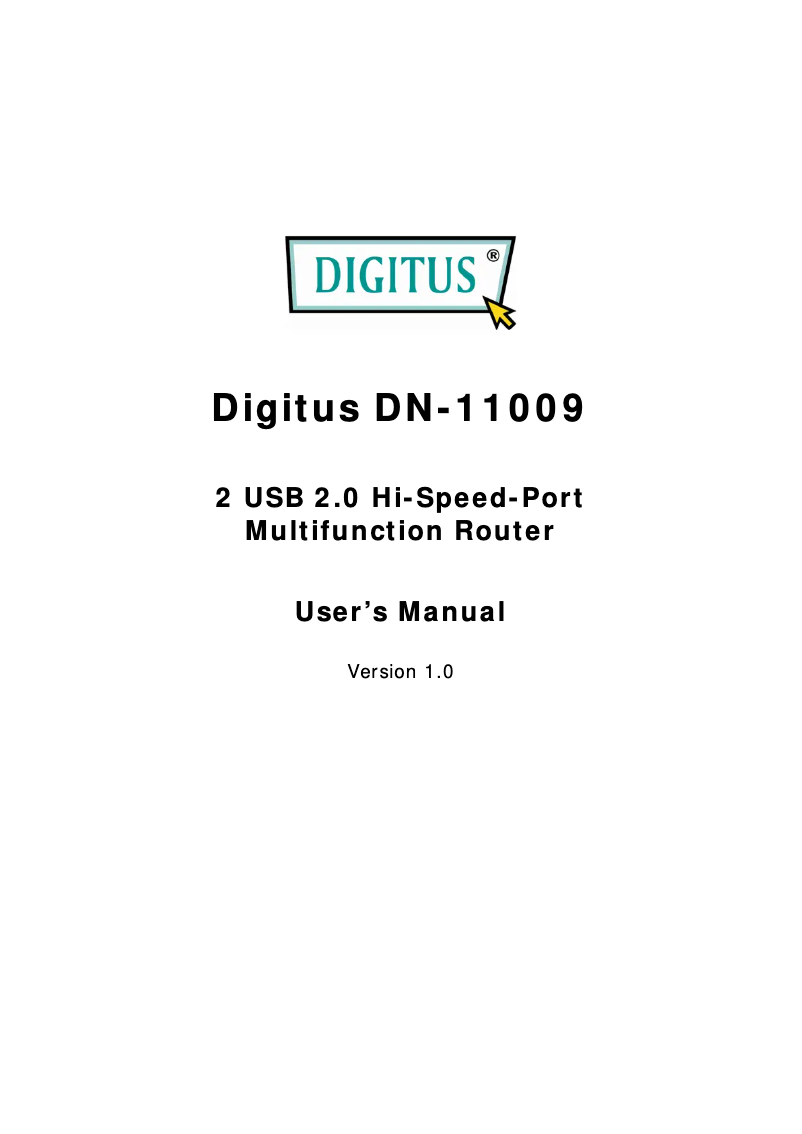 Page 1 de la notice Manuel utilisateur Digitus DN-11009