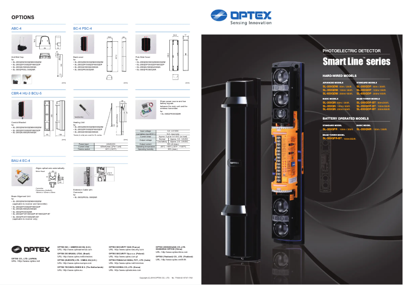 Page n°1 - Fiche technique Optex SL-650QDP-BT