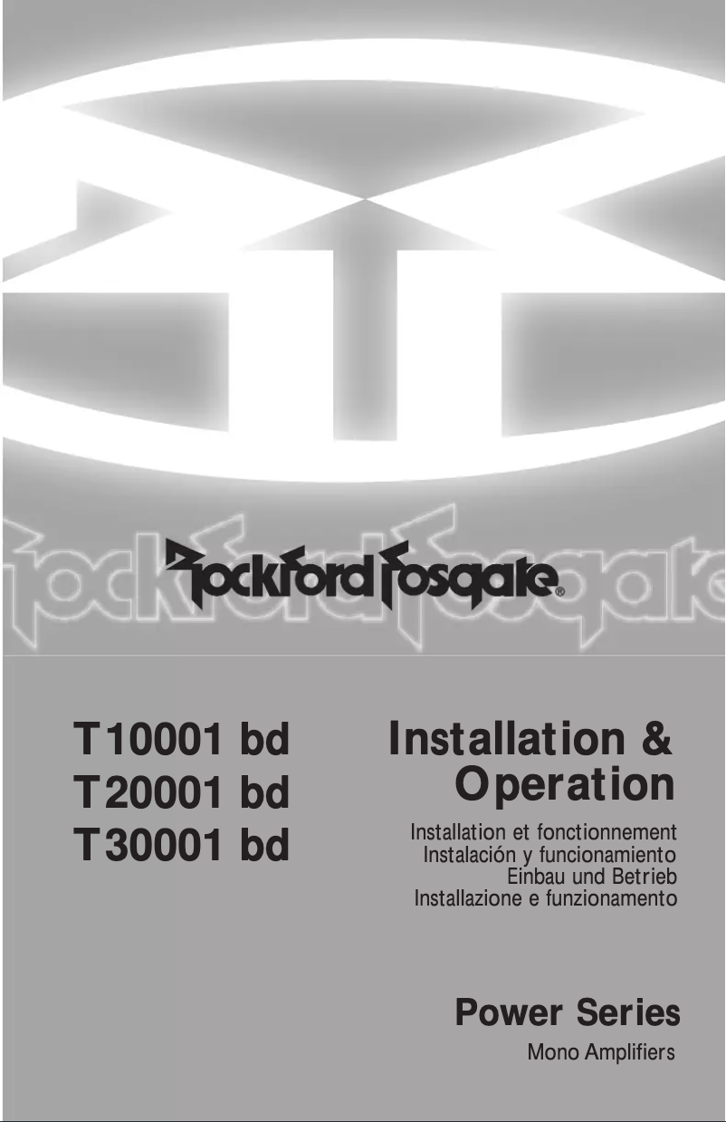 Page 1 de la notice Manuel utilisateur Rockford Fosgate Power T15004
