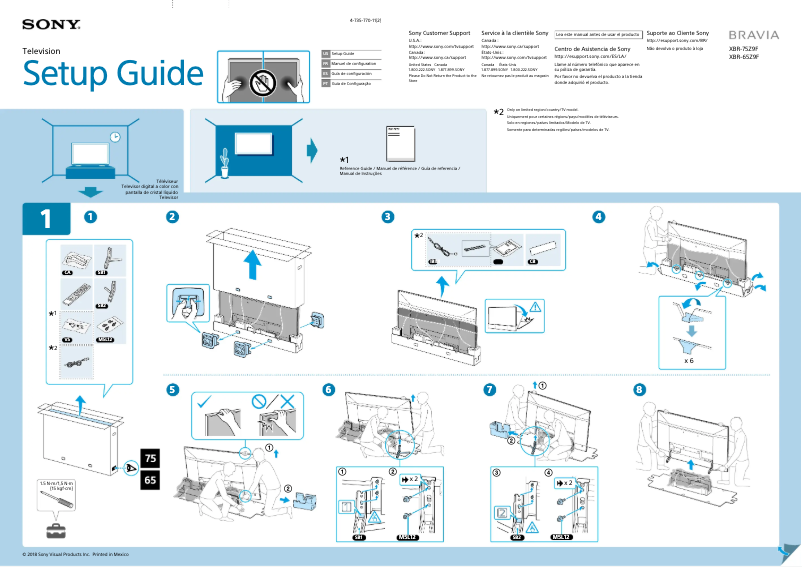 Page n°1 - Guide d'installation Sony Bravia XBR-65Z9F