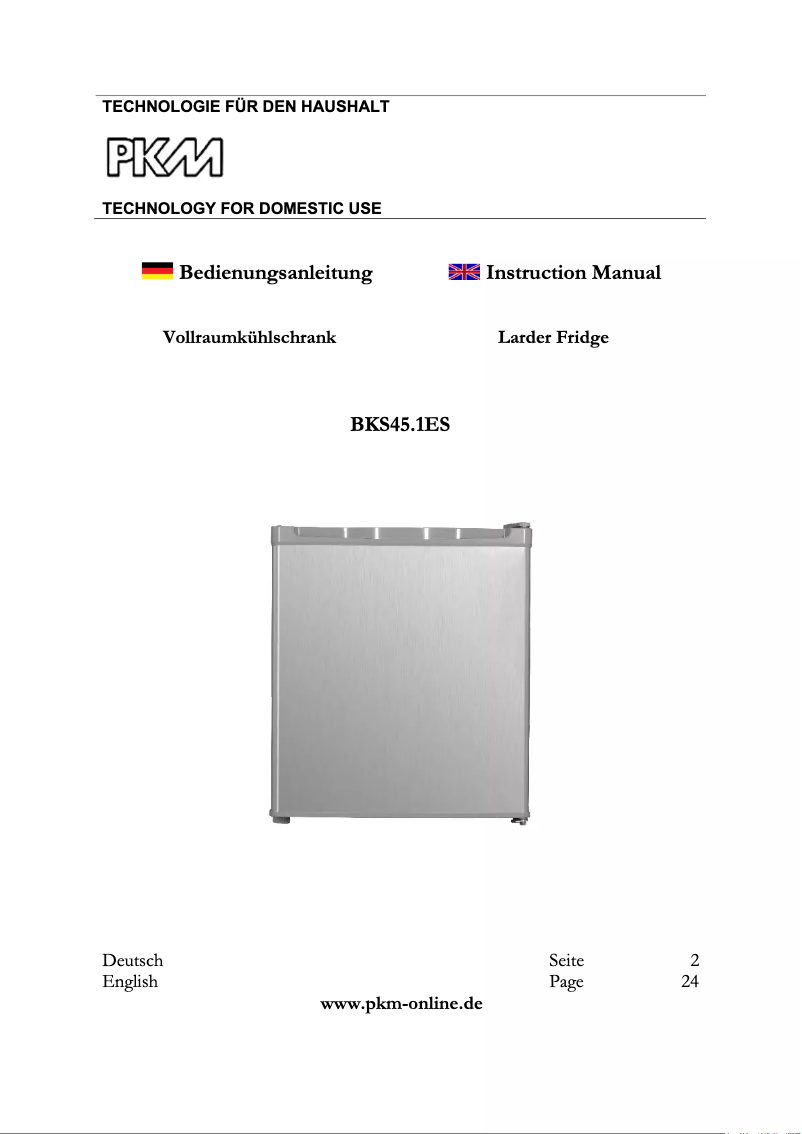 Image de la première page du manuel de l'appareil BKS45.1ES