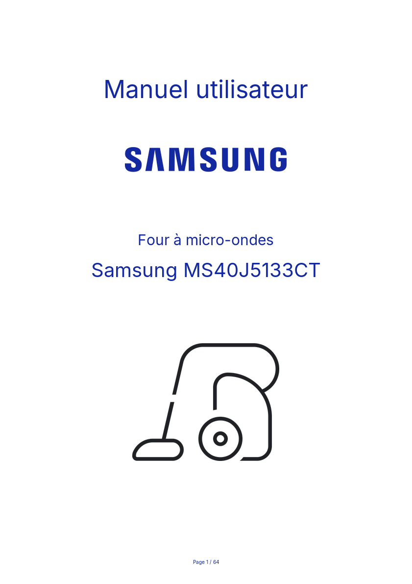 Image de la première page du manuel de l'appareil MS40J5133CT