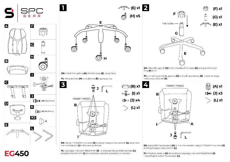 Imagen de la primera página del manual del dispositivo EG450