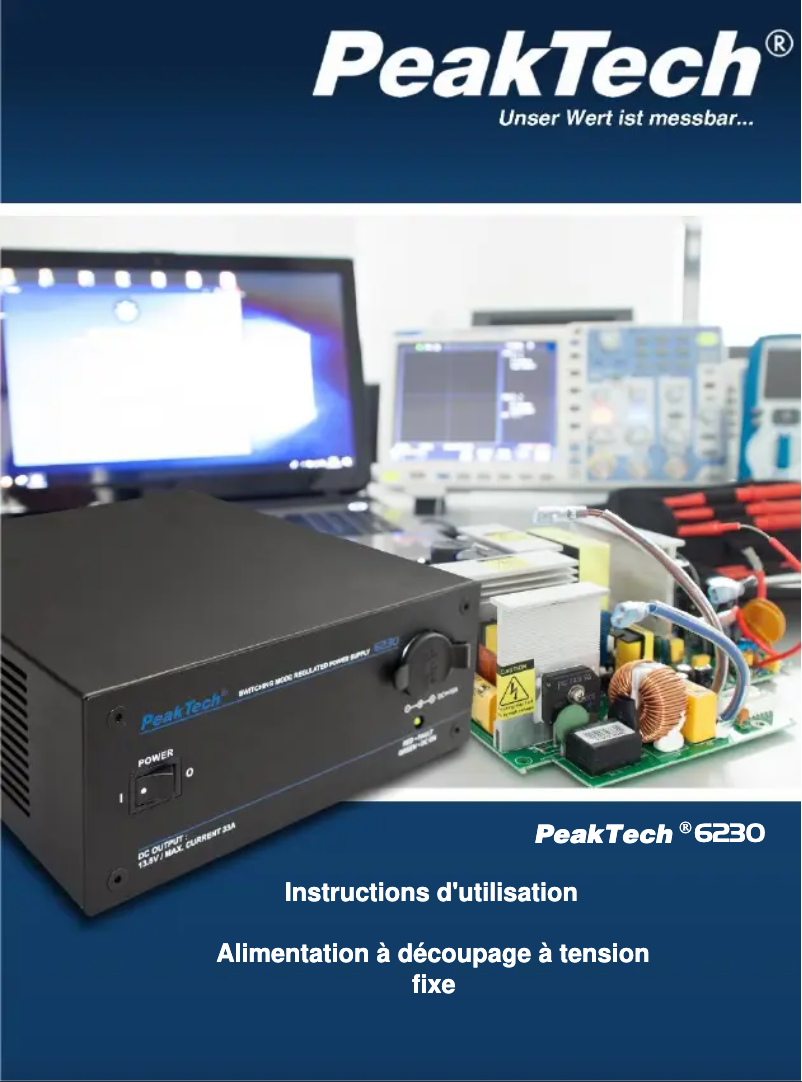 Page 1 de la notice Manuel utilisateur PeakTech 6230