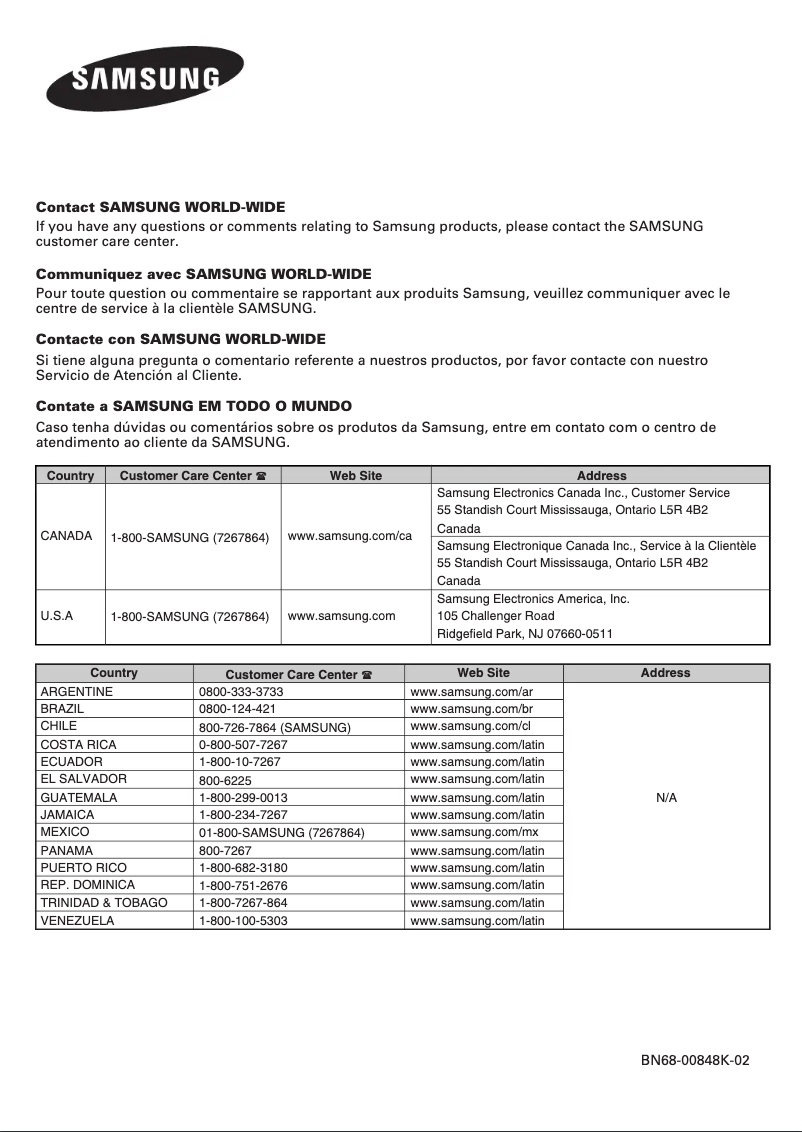 Page n°1 - Manuel utilisateur Samsung PPM42M6SB