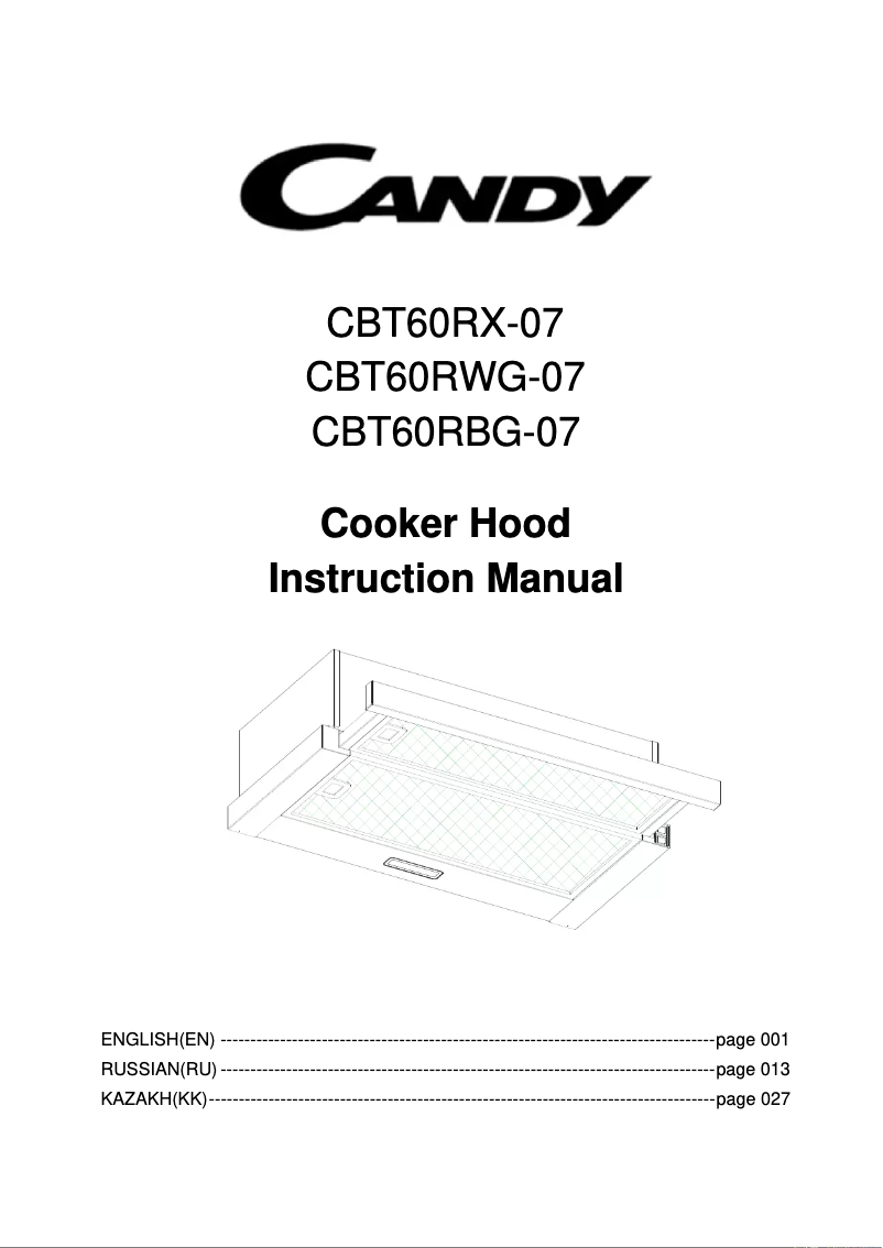 Page 1 de la notice Manuel utilisateur Candy CBT60RX-07