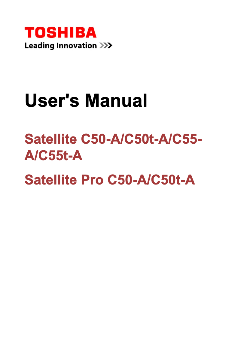 Image de la première page du manuel de l'appareil Satellite C55T-A