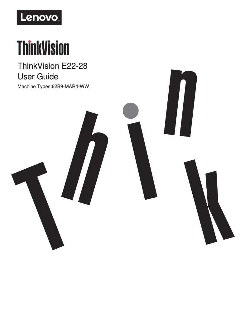Image de la première page du manuel de l'appareil ThinkVision E22-28