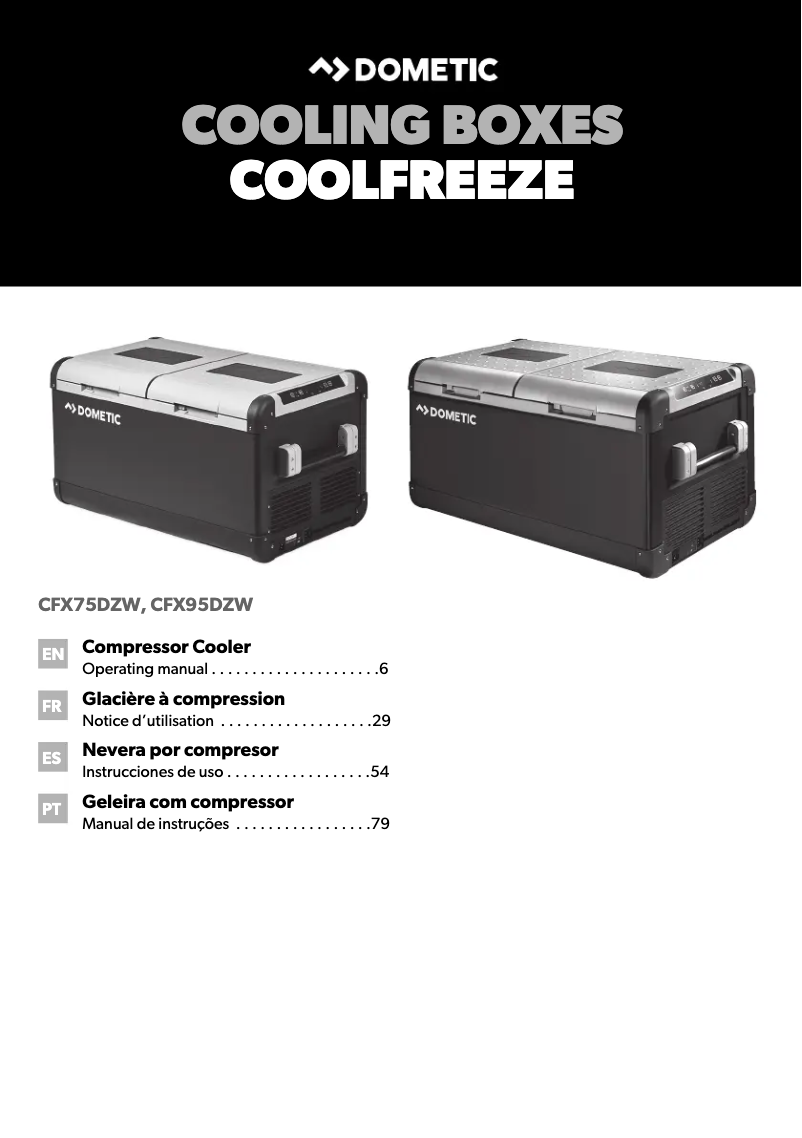 Imagen de la primera página del manual del dispositivo CoolerFreeze CFX 75DZW