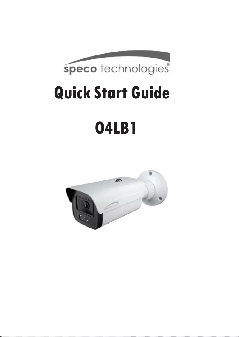 Página 1 del manual Guía de inicio rápido Speco Technologies O4LB1