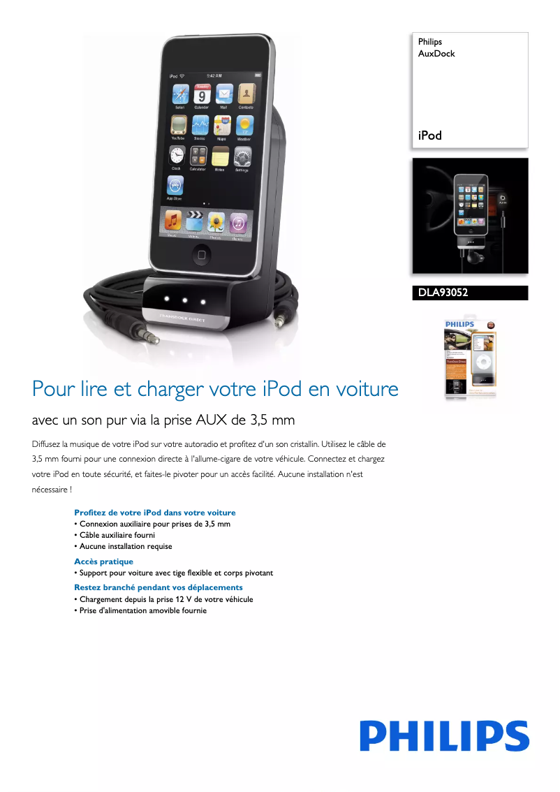 Page n°1 - Fiche technique Philips DLA93052
