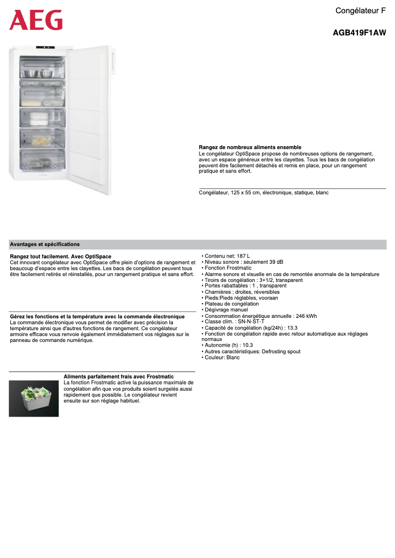 Page n°1 - Fiche technique AEG AGB419F1AW