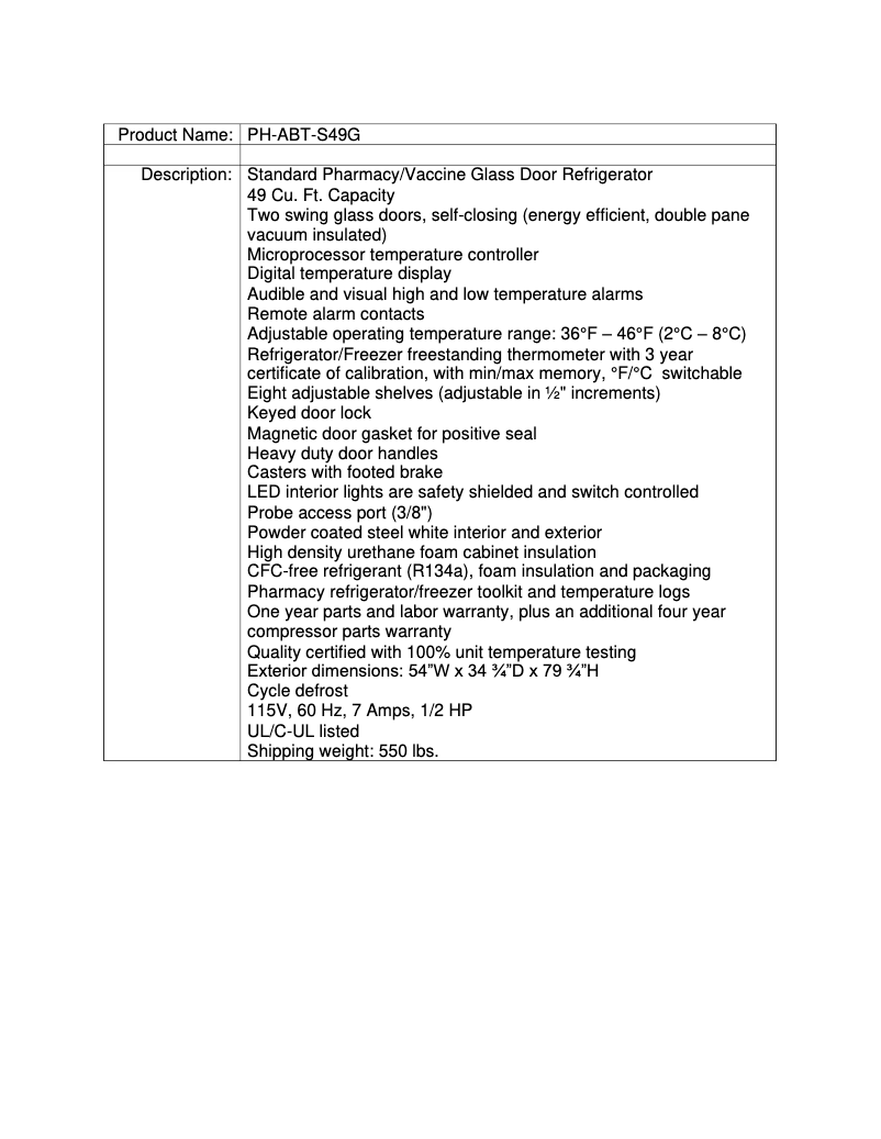 Page 1 de la notice Manuel utilisateur American BioTech Supply PH-ABT-S49G