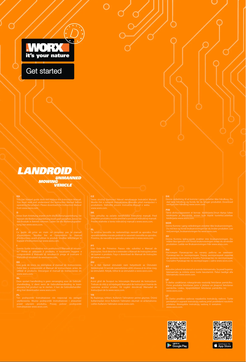 Image de la première page du manuel de l'appareil Landroid 700