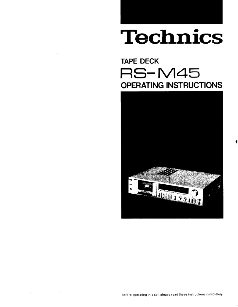 Page 1 de la notice Manuel utilisateur Technics RS-M45