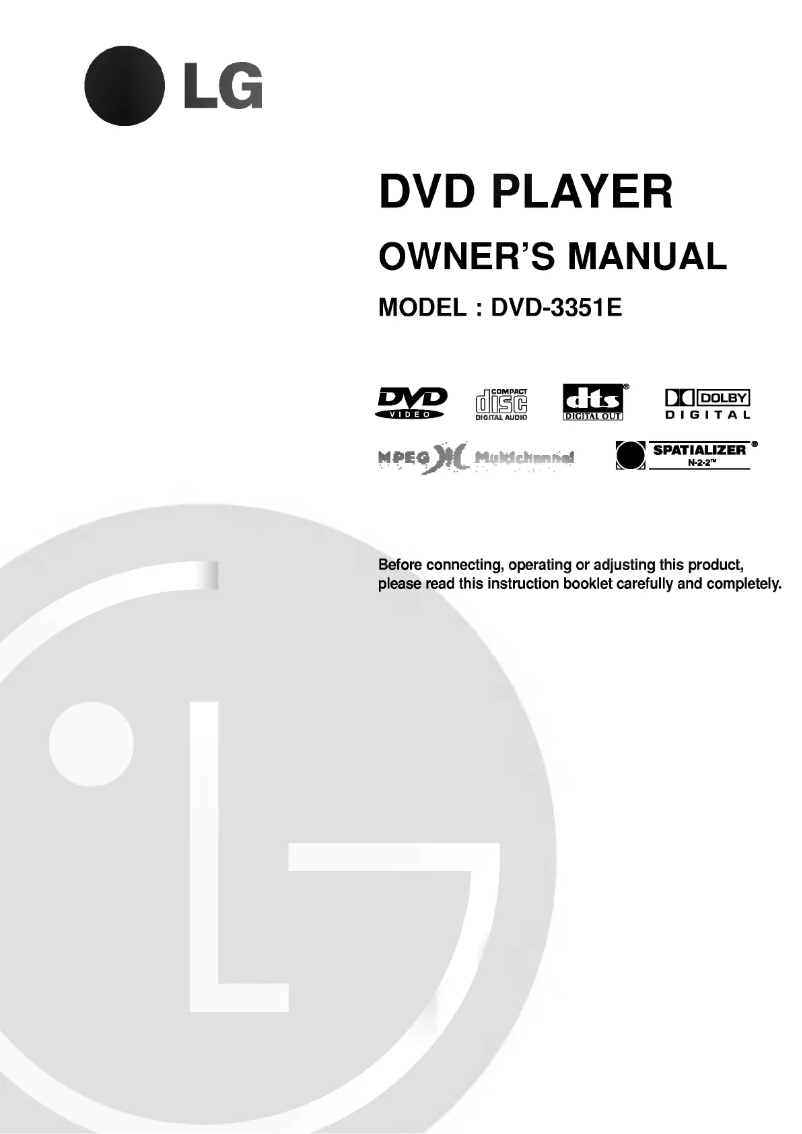 Imagen de la primera página del manual del dispositivo DVD-3351E